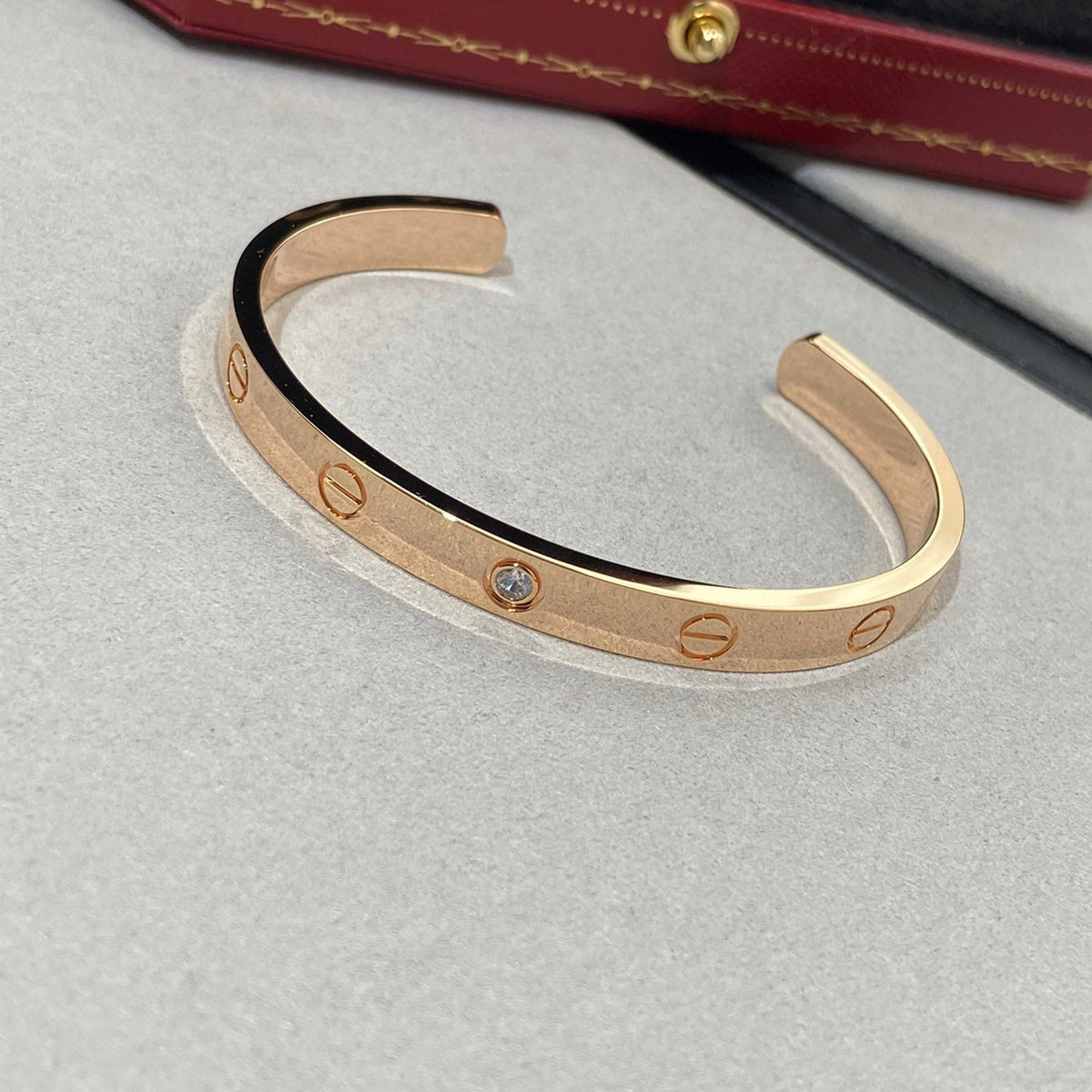 [Vera  Jewelry]LOVE BRACELET 6.1MM 1 DIAMOND OPEN CUFF