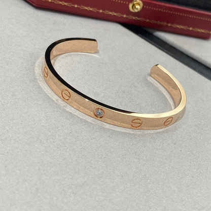 [Vera  Jewelry]LOVE BRACELET 6.1MM 1 DIAMOND OPEN CUFF