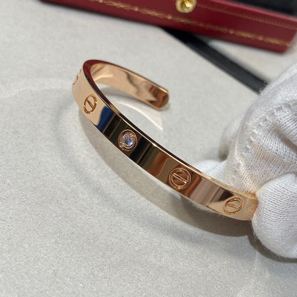 [Vera  Jewelry]LOVE BRACELET 6.1MM 1 DIAMOND OPEN CUFF