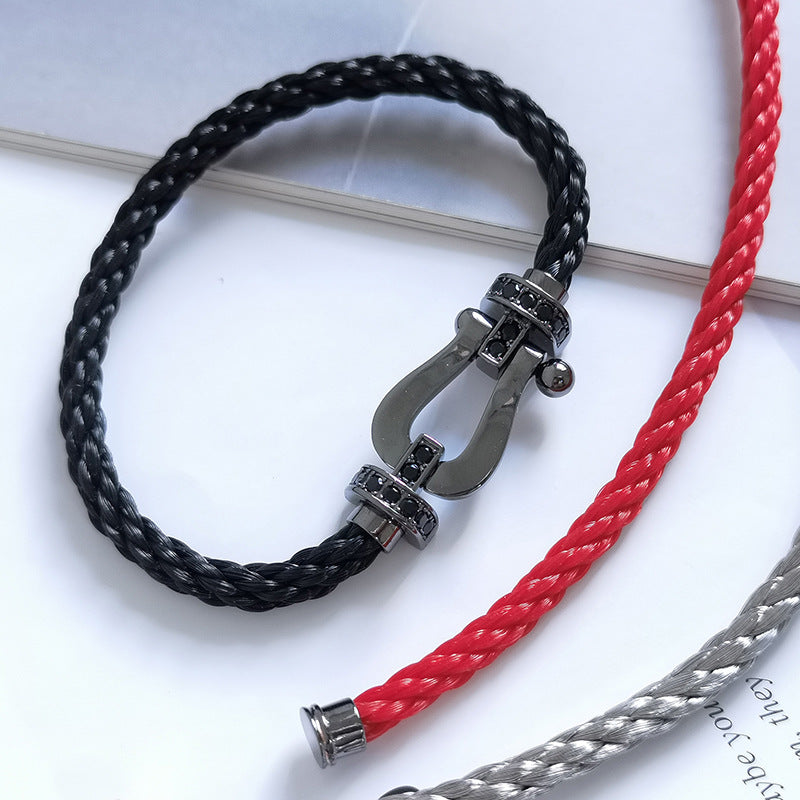 [Vera  Jewelry]FORCE LARGE SERIES HORSESHOE BLACK SAMURAI BRACELET