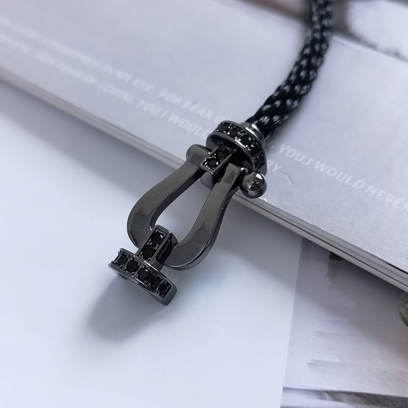 [Vera Jewelry]FORCE LARGE SERIES HORSESHOE BLACK SAMURAI BRACELET