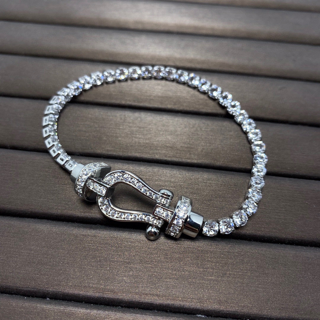 [Vera Jewelry]FORCE  LARGE HORSESHOE FULL DIAMOND TENNIS BRACELET