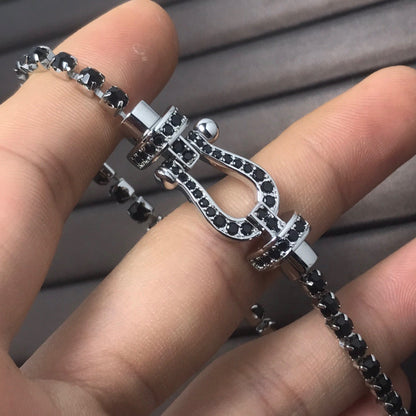 [Vera Jewelry]FORCE  LARGE HORSESHOE FULL DIAMOND TENNIS BRACELET