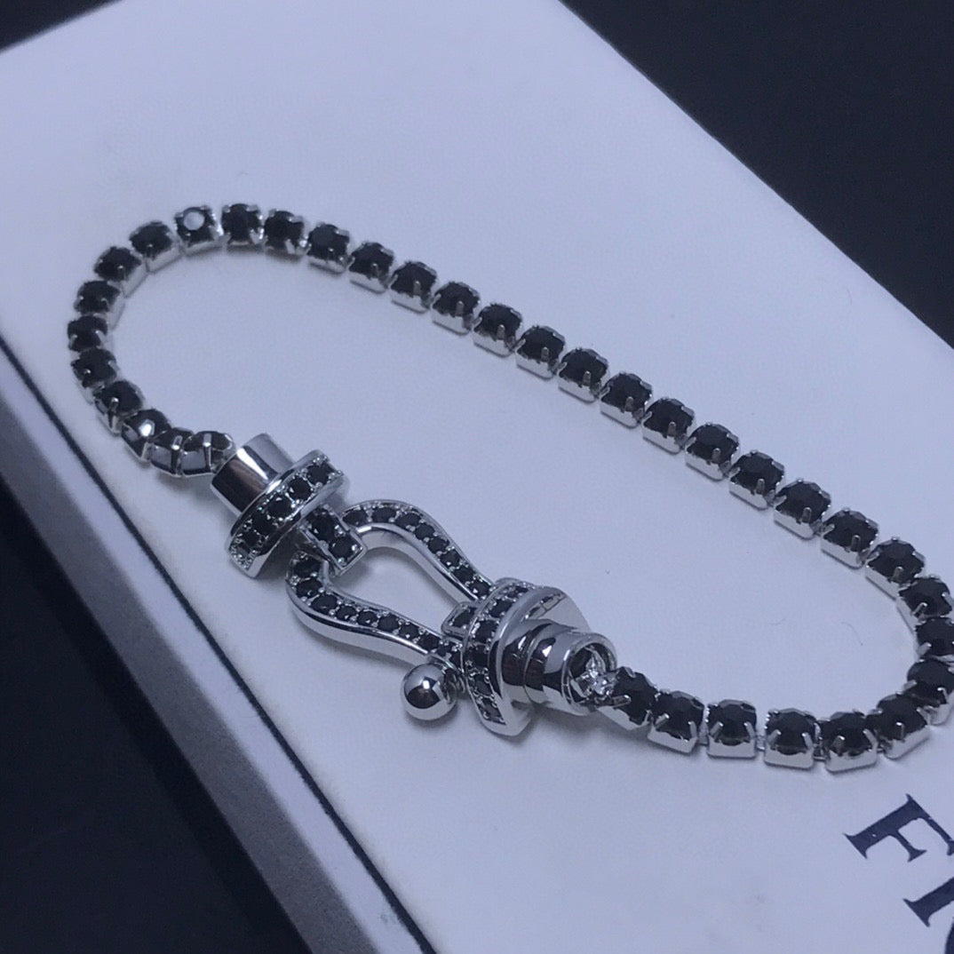 [Vera Jewelry]FORCE  LARGE HORSESHOE FULL DIAMOND TENNIS BRACELET
