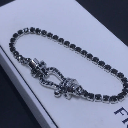 [Vera Jewelry]FORCE  LARGE HORSESHOE FULL DIAMOND TENNIS BRACELET