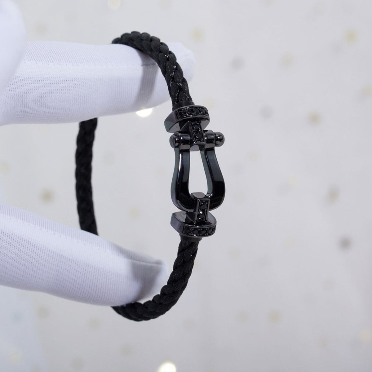 [Vera  Jewelry]FORCE LARGE SERIES HORSESHOE BLACK SAMURAI BRACELET