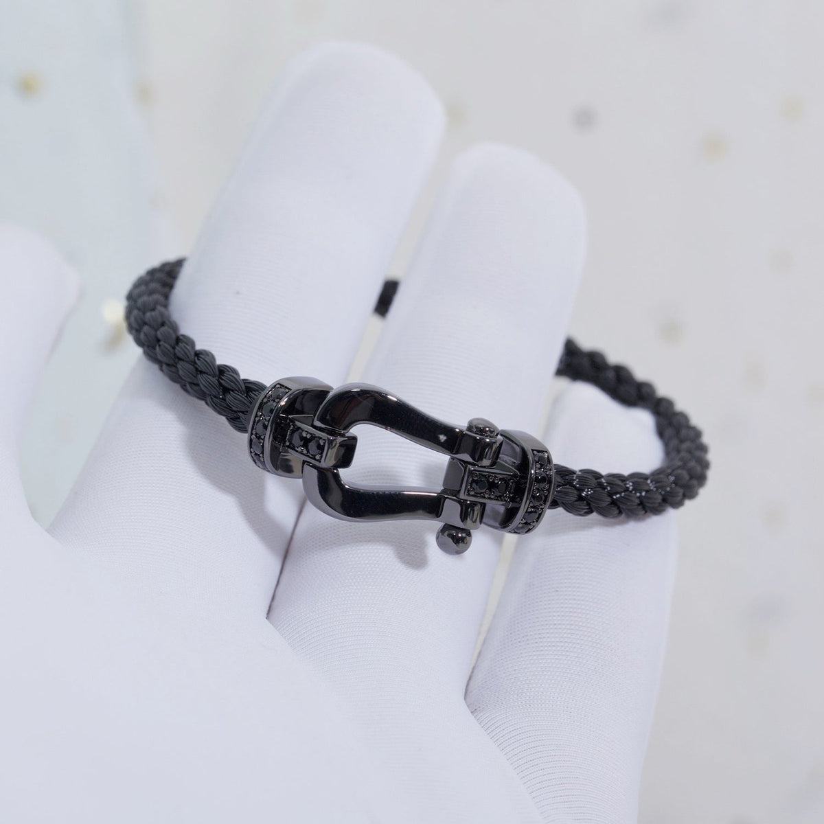 [Vera Jewelry]FORCE LARGE SERIES HORSESHOE BLACK SAMURAI BRACELET