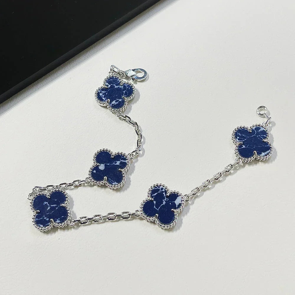 [Vera  Jewelry]LUCKY CLOVER 5-MOTIF BRACELET - PIETERSITE COLLECTION