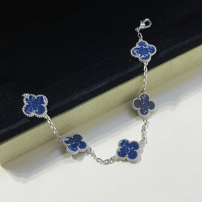 [Vera  Jewelry]LUCKY CLOVER 5-MOTIF BRACELET - PIETERSITE COLLECTION