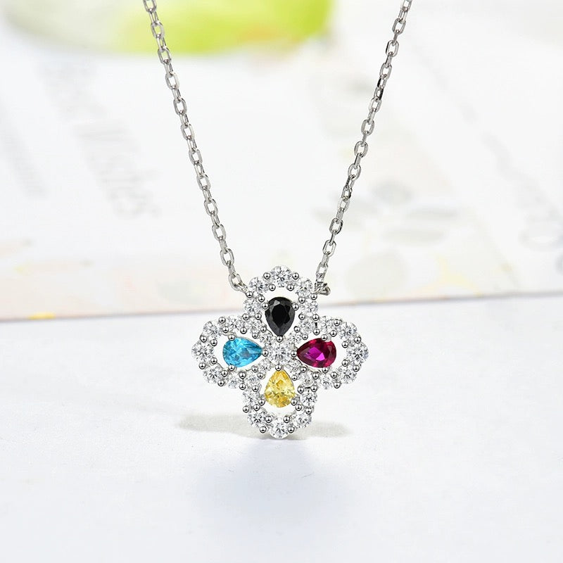 [Vera  Jewelry]LOOP NECKLACE FULL MOTIF DIAMOND 16MM MULTIPLE COLORS