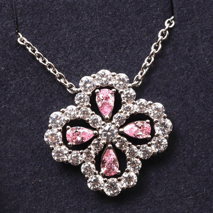 [Vera  Jewelry]LOOP NECKLACE FULL MOTIF DIAMOND 16MM MULTIPLE COLORS
