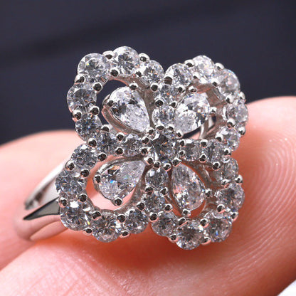 [Vera Jewelry]LOOP RING FULL MOTIF DIAMOND 16MM SILVE