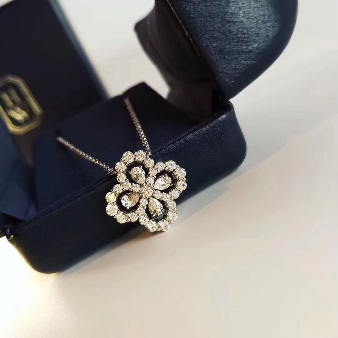 [Vera  Jewelry]LOOP NECKLACE FULL MOTIF DIAMOND 16MM MULTIPLE COLORS