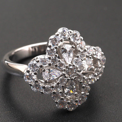 [Vera  Jewelry]LOOP RING FULL MOTIF DIAMOND 16MM SILVE