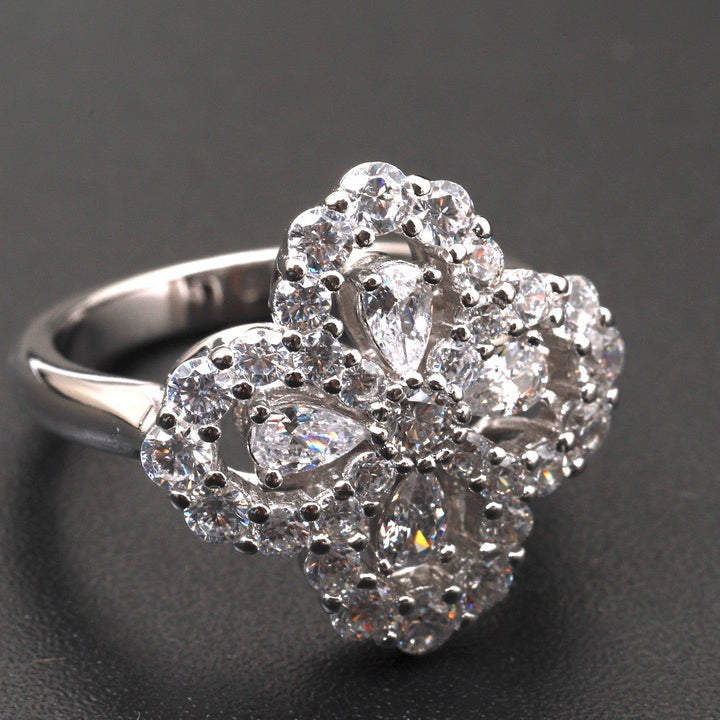 [Vera Jewelry]LOOP RING FULL MOTIF DIAMOND 16MM SILVE