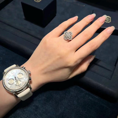 [Vera Jewelry]LOOP RING FULL MOTIF DIAMOND 16MM SILVE