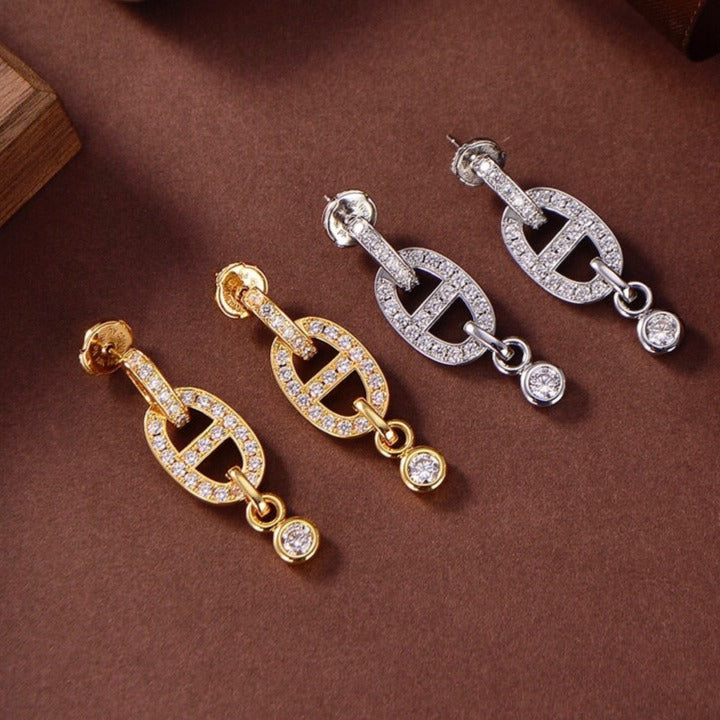 [Vera Jewelry]HM CHAINE DIAMOND EARRINGS