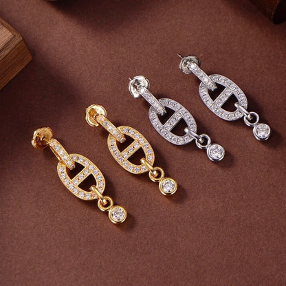 [Vera Jewelry]HM CHAINE DIAMOND EARRINGS