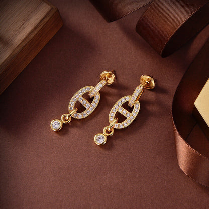 [Vera Jewelry]HM CHAINE DIAMOND EARRINGS