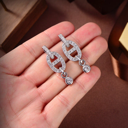 [Vera Jewelry]HM CHAINE DIAMOND EARRINGS