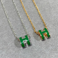 [Vera Jewelry] POP ​​H GRÜNE HALSKETTE SILBER UND GOLD