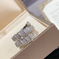 [Vera Jewelry]SERPENTI DOUBLE RING SILVER DIAMOND PAVED