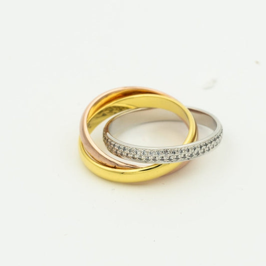 [Vera Jewelry]TRINITY RING GOLD PINK GOLD SILVER DIAMONDS