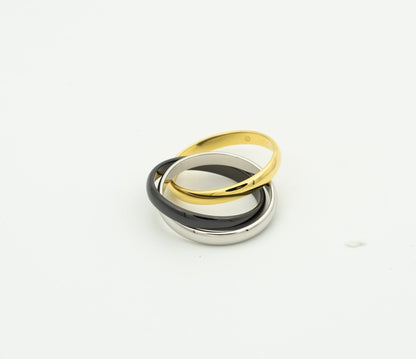 [Vera  Jewelry]TRINITY RING BLACK GOLD SILVER