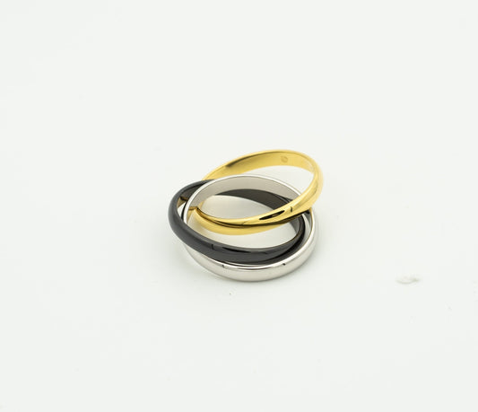 [Vera Jewelry]TRINITY RING BLACK GOLD SILVER
