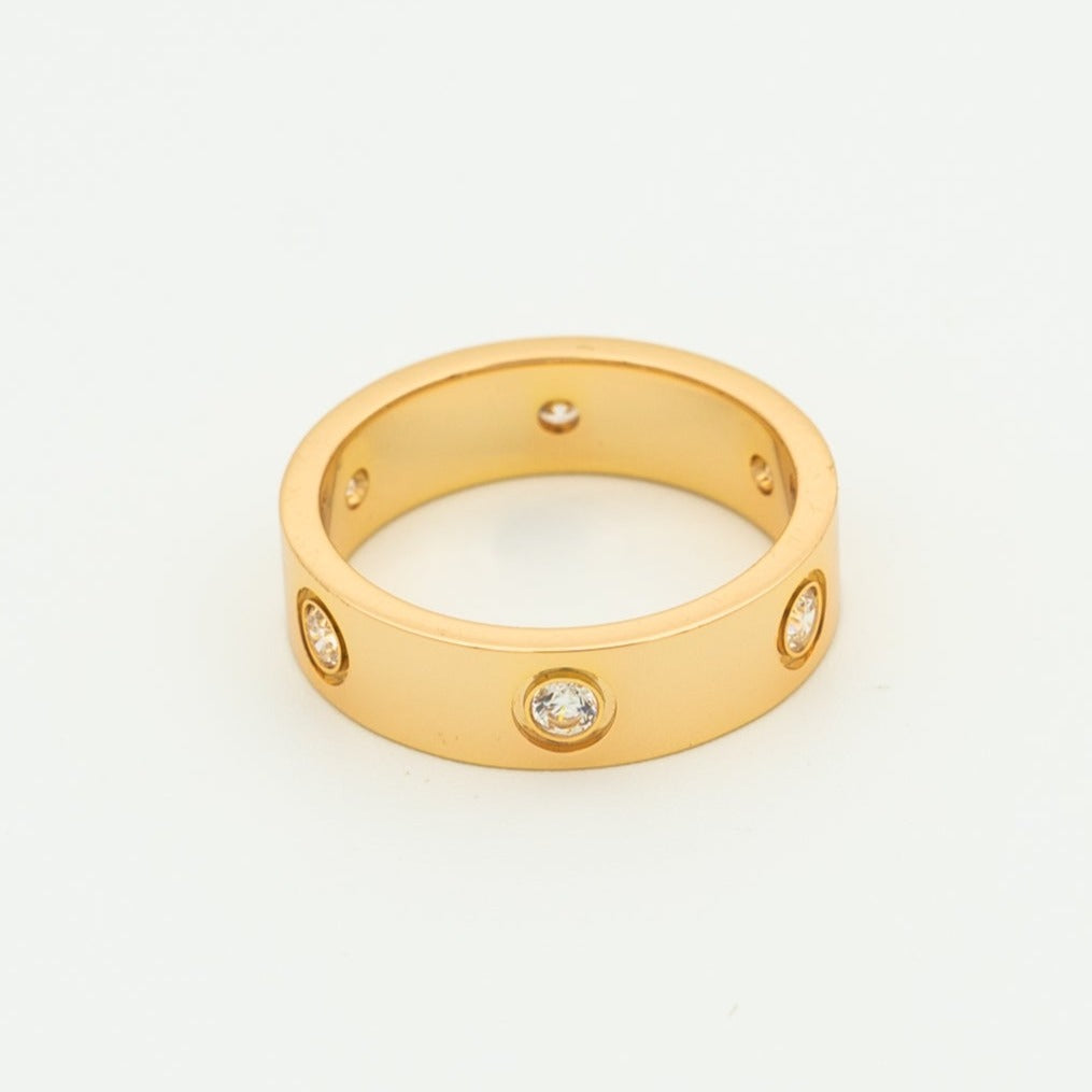[Vera  Jewelry]LOVE RING 5.5MM 6 DIAMONDS PINK GOLD