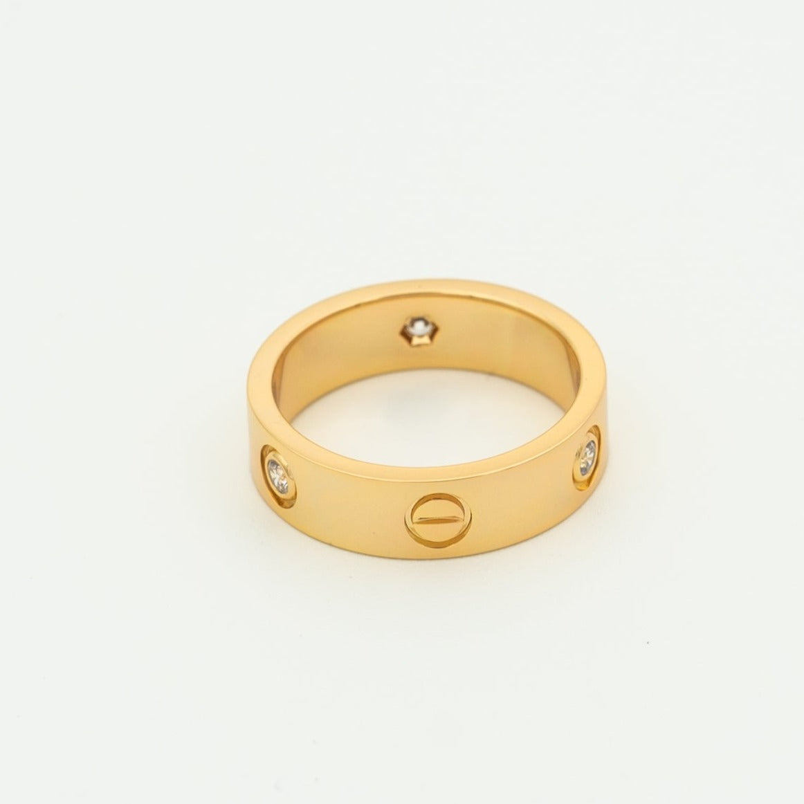[Vera  Jewelry]LOVE RING 5.5MM 3 DIAMONDS PINK GOLD