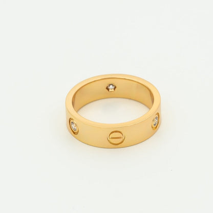[Vera  Jewelry]LOVE RING 5.5MM 3 DIAMONDS PINK GOLD