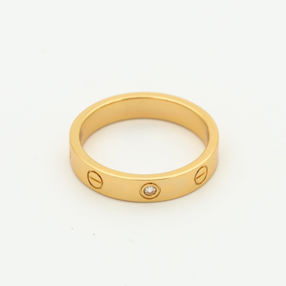 [Vera  Jewelry]LOVE RING 4MM 1 DIAMOND PINK GOLD