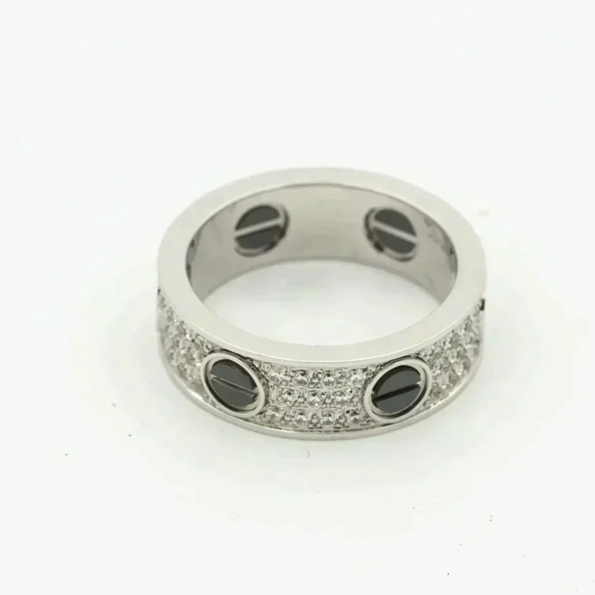 [Vera  Jewelry]LOVE RING 5.5MM DIAMONDS PAVED CERAMIC