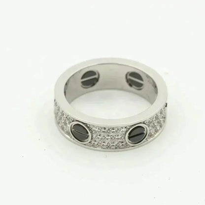 [Vera  Jewelry]LOVE RING 5.5MM DIAMONDS PAVED CERAMIC