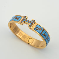 [Vera Jewelry]H PINK GOLD BRACELET BLUE CERAMIC