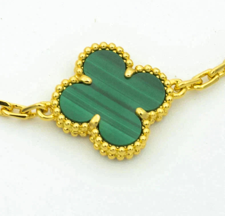 [Vera Jewelry] クローバー 5モチーフ マラカイト ブレスレット コレクション