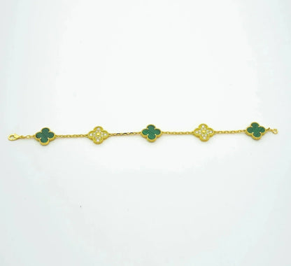 [Vera Jewelry] クローバー 5モチーフ マラカイト ブレスレット コレクション
