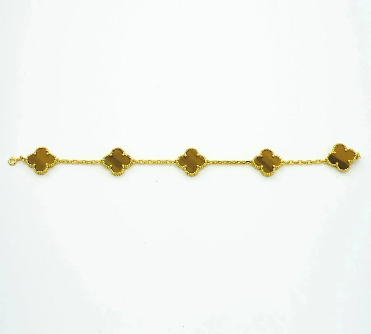 [Vera  Jewelry]LUCKY CLOVER 5-MOTIF BRACELET -  TIGER’S EYE COLLECTION