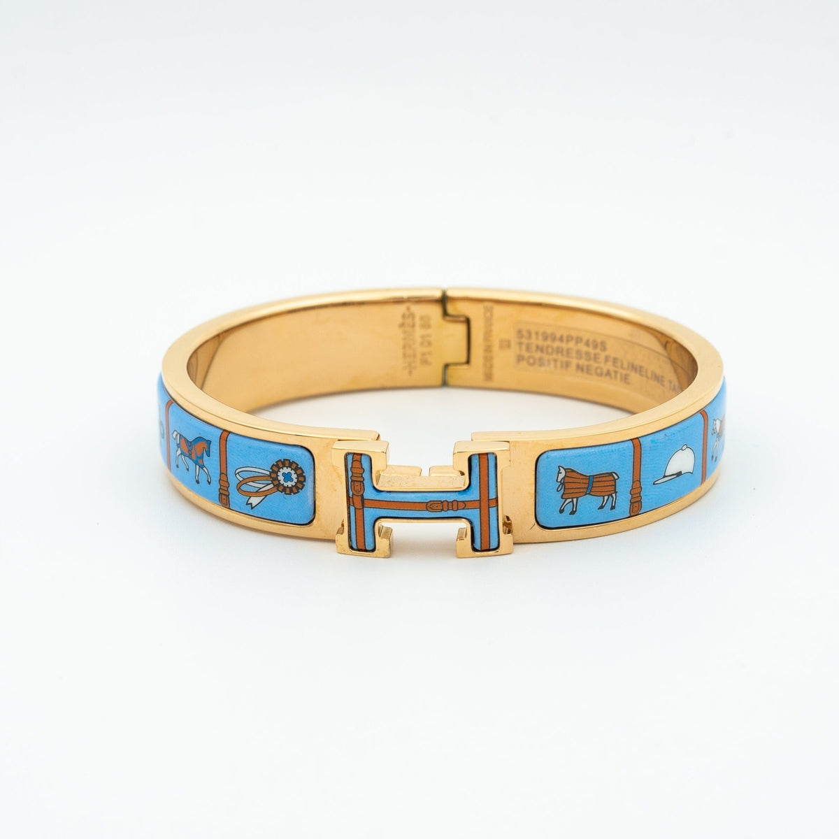 [Vera Jewelry]H PINK GOLD BRACELET BLUE CERAMIC
