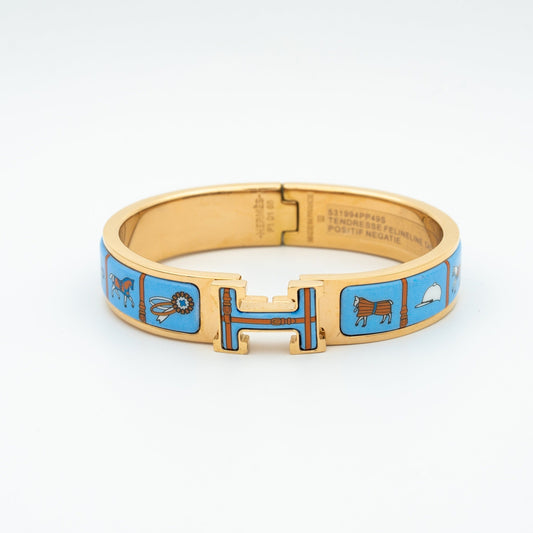 [Vera Jewelry]H PINK GOLD BRACELET BLUE CERAMIC