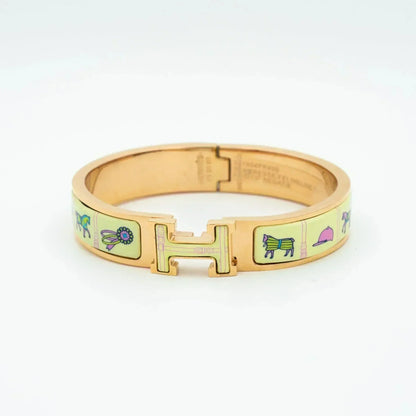 [Vera Jewelry]H PINK GOLD BRACELET CREAM CERAMIC