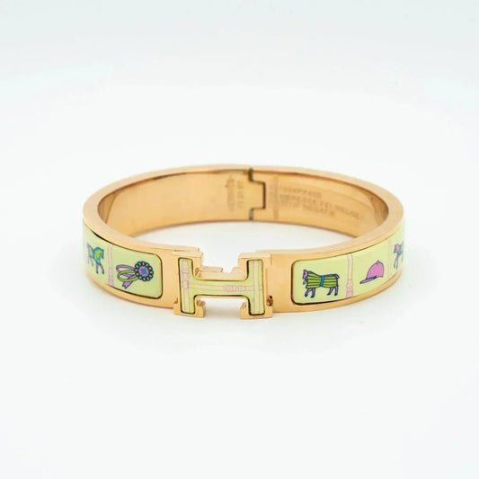 [Vera Jewelry]H PINK GOLD BRACELET CREAM CERAMIC
