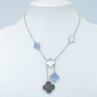 [Vera Jewelry]CLOVER MOP CHALCEDONY NECKLACE SILVER 6 MOTIF