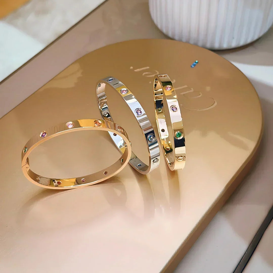 [Vera  Jewelry]Classic 6.1mm Love Bracelet 10-Diamond Multicolor