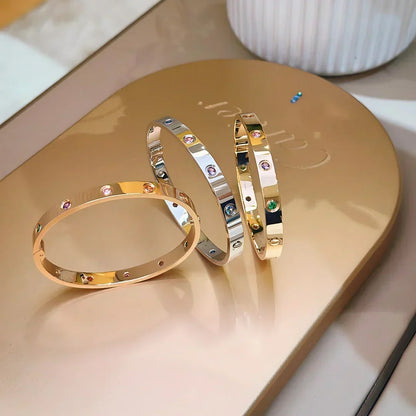 [Vera  Jewelry]Classic 6.1mm Love Bracelet 10-Diamond Multicolor
