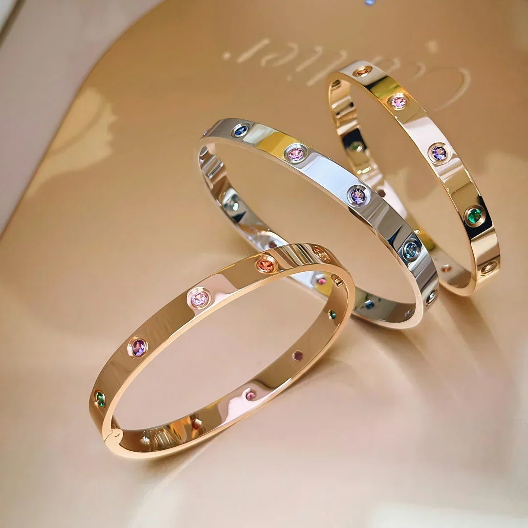 [Vera  Jewelry]Classic 6.1mm Love Bracelet 10-Diamond Multicolor