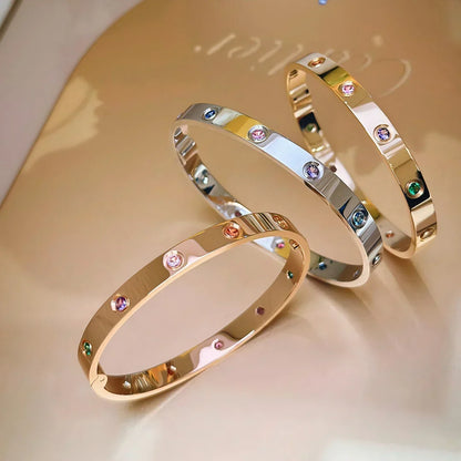 [Vera  Jewelry]Classic 6.1mm Love Bracelet 10-Diamond Multicolor