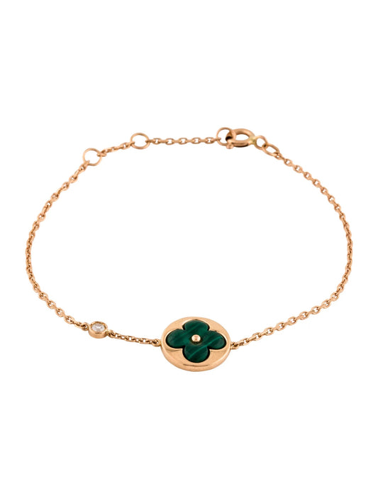 [Vera Jewelry]SUN MALACHITE 1 DIAMOND PINK GOLD BRACELET