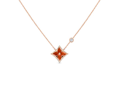 [Vera  Jewelry]STAR NECKLACE PINK GOLD 1 DIAMOND